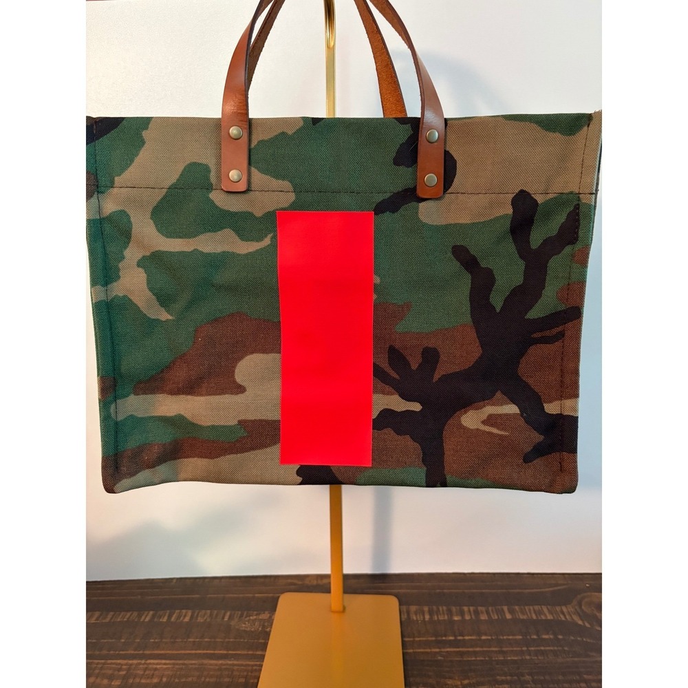 Parker Thatch Mimi Medium Camo Red Stripe Tote Handbag No Strap New Without Tags